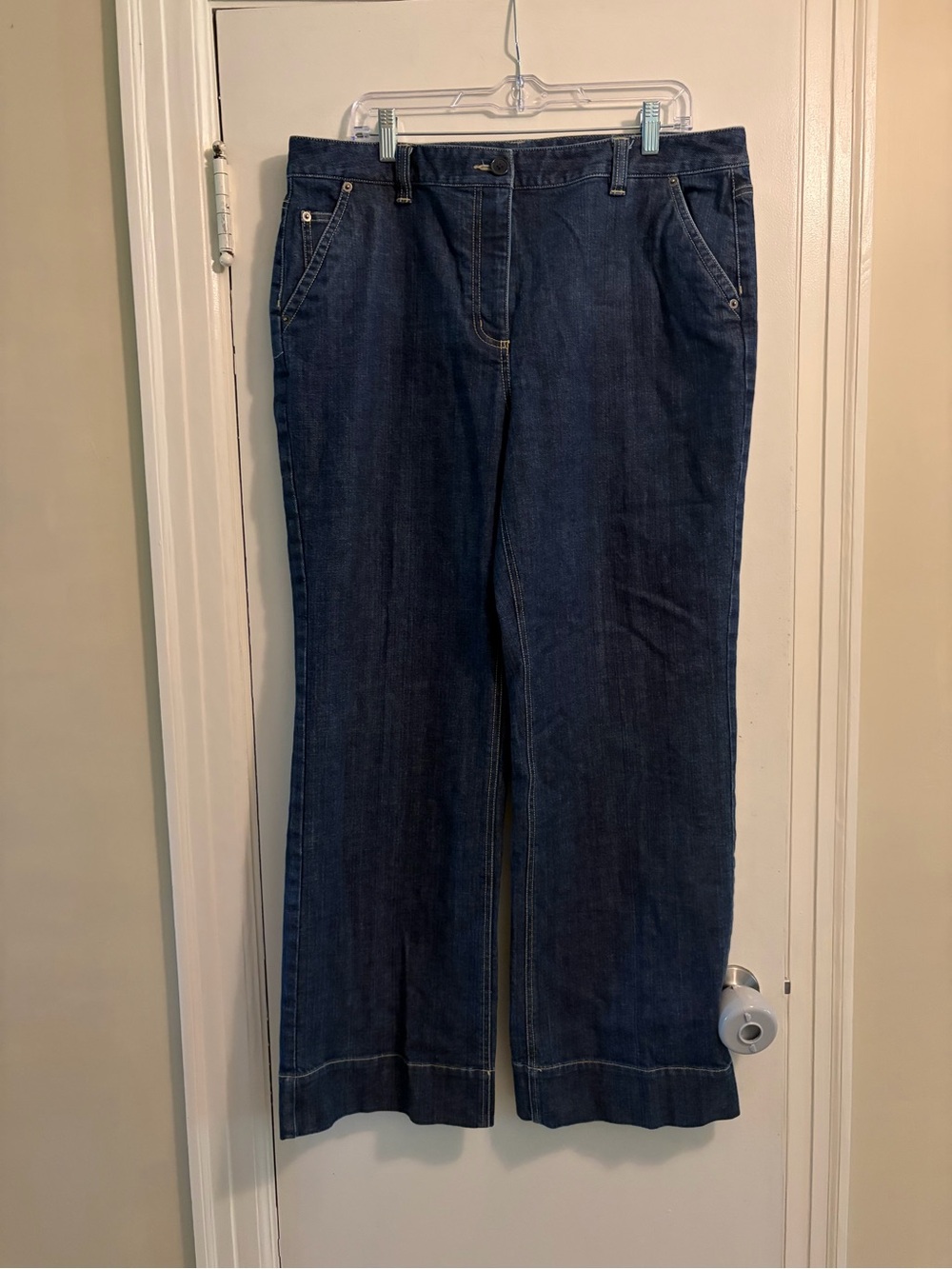 Talbots Wide Leg Trouser Jean Dark Wash Size 16